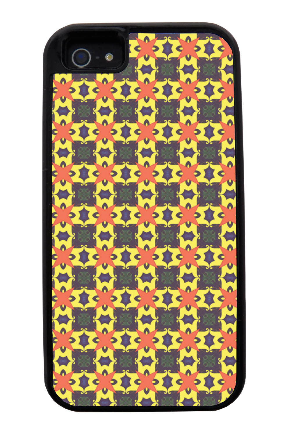 Apple iPhone 5 / 5S Abstract Case - Halloween Colored - Flower Petal Like - Black Tough Hybrid Case