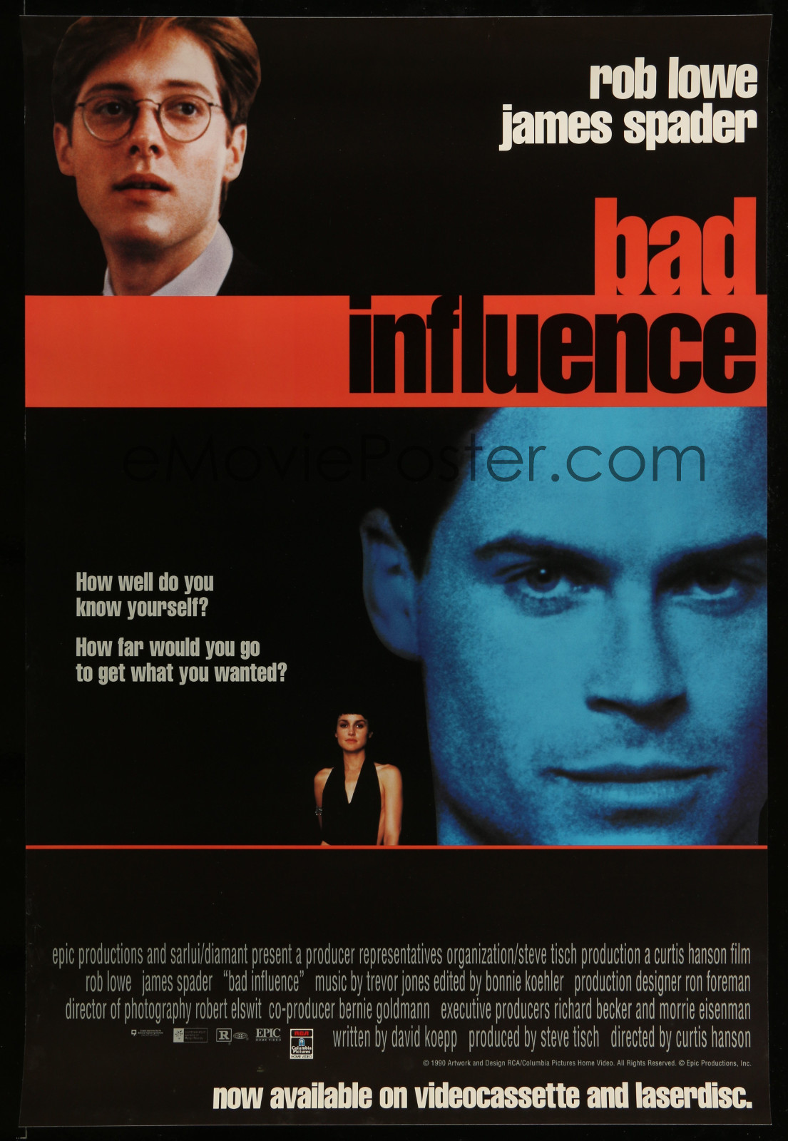 Bad Influence 2A323 A Part Of A Lot 18 Unfolded Single-Sided Video Posters '90S A Variety Of Movie Images!