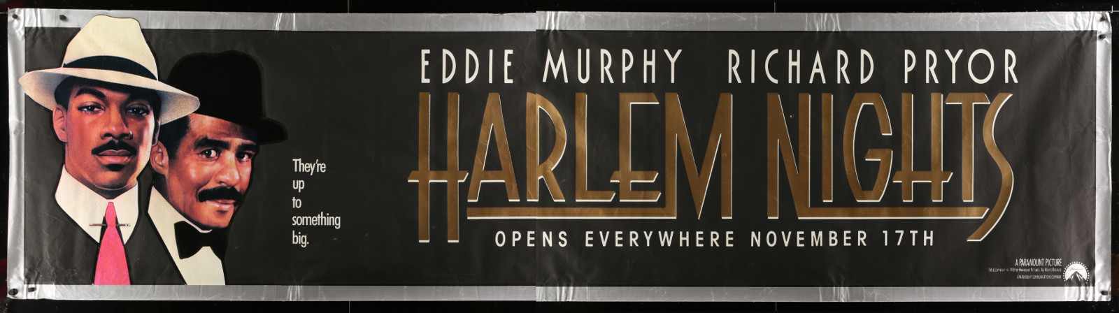 Harlem Nights 2A151 A Part Of A Lot 5 Vinyl Banners '88-90 Great Images From A Variety Of Different Movies!