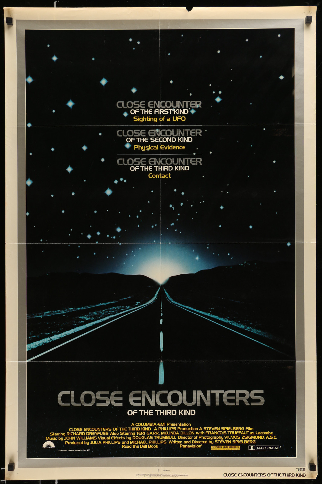 Close Encounters Of The Third Kind 1H045 A Part Of A Lot 6 Folded One-Sheets '70S Great Images From A Variety Of Different Movies!