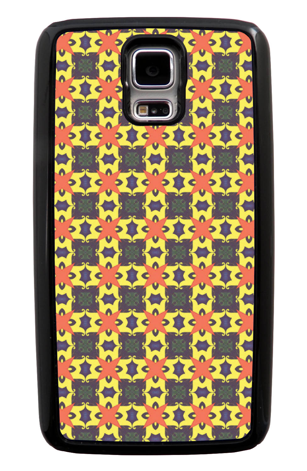 Samsung Galaxy S5 / SV Abstract Case - Halloween Colored - Flower Petal Like - Black Tough Hybrid Case