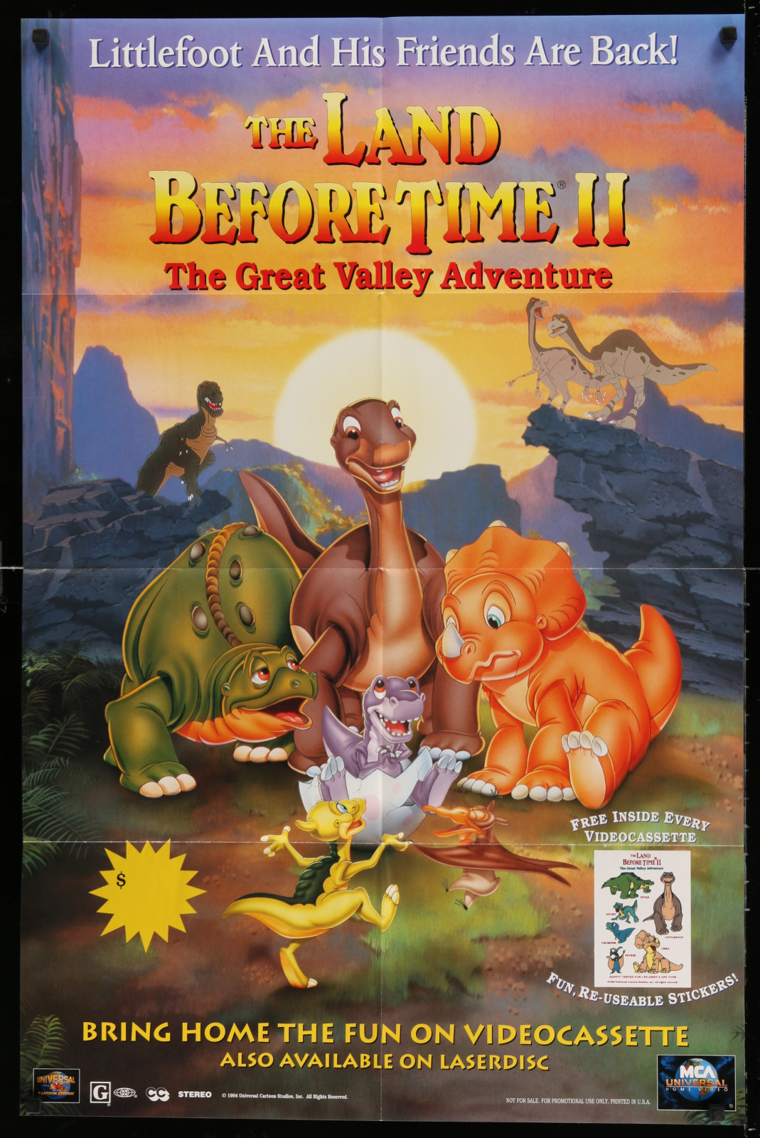 Image result for THE LAND BEFORE TIME II: THE GREAT VALLEY ADVENTURE poster