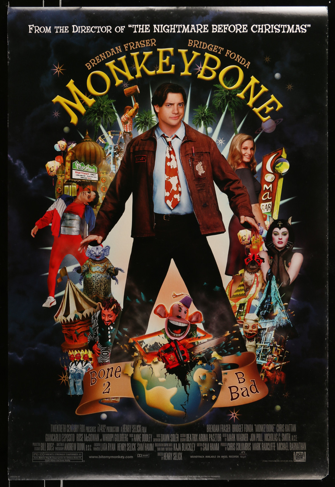 Monkey Bone 2A413 A Part Of A Lot 20 Unfolded Mostly Double-Sided 27X40 One-Sheets '90S-00S Great Movie Images!