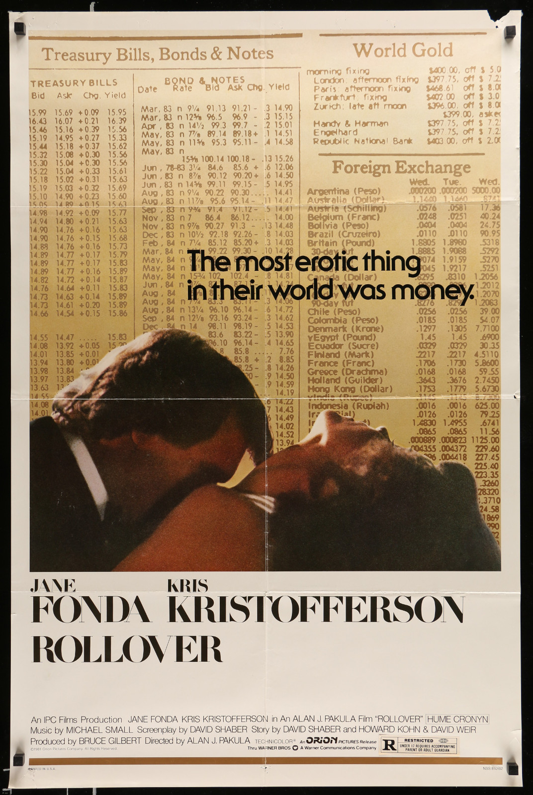 Fonda Kristofferson Rollover 1H045 A Part Of A Lot 6 Folded One-Sheets '70S Great Images From A Variety Of Different Movies!