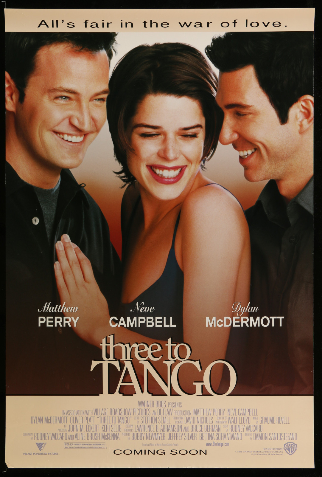 Three To Tango 2A355 A Part Of A Lot 31 Unfolded Mostly Double-Sided 27X40 One-Sheets '90S Cool Movie Images!